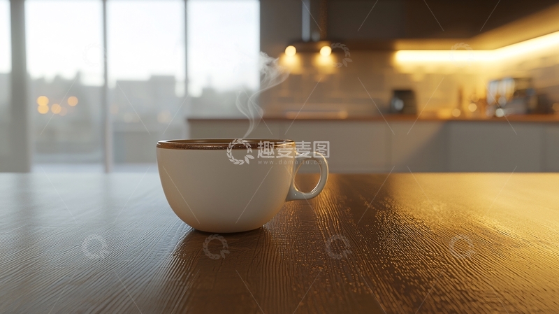 高清大图下载【趣麦麦图】一杯热气腾腾的咖啡