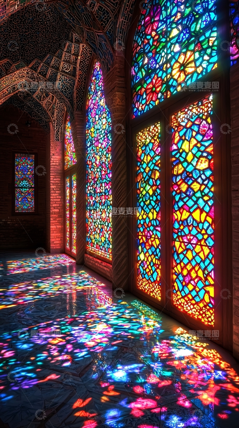 高清大图下载【趣麦麦图】彩色玻璃窗