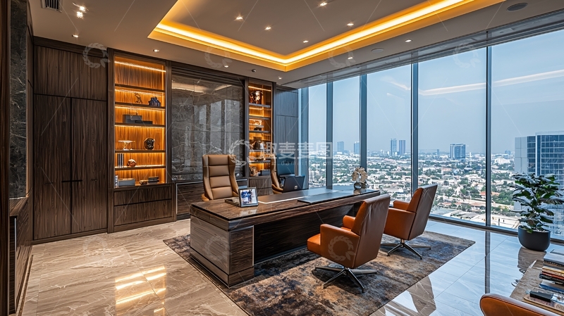 高清大图下载【趣麦麦图】现代化办公室落地窗视野