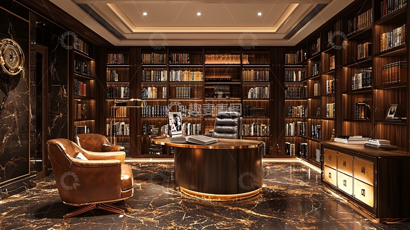 高清大图下载【趣麦麦图】奢华书房设计