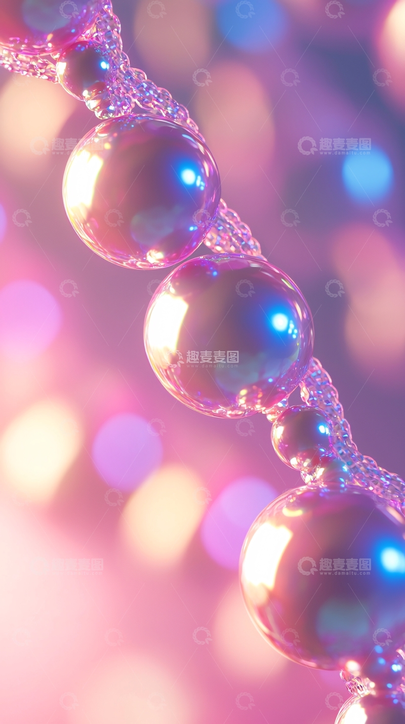 高清大图下载【趣麦麦图】粉色珍珠项链