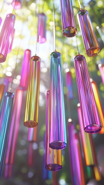彩色玻璃管风铃