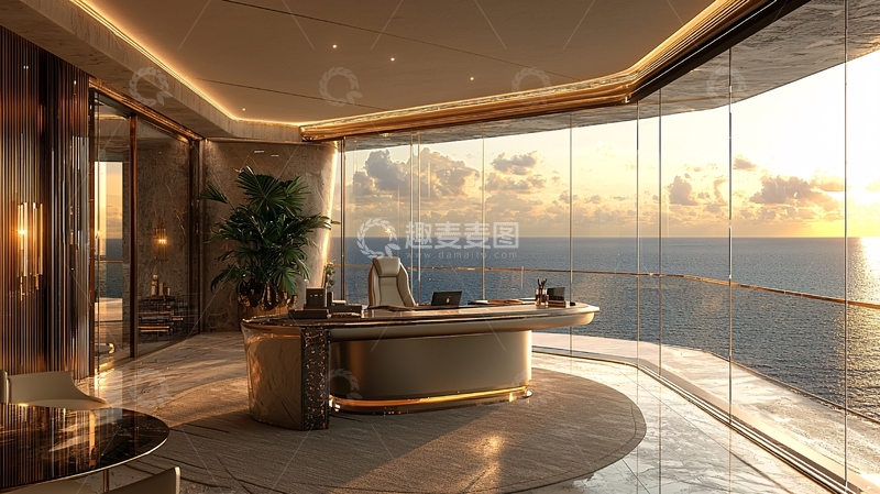高清大图下载【趣麦麦图】海景办公室