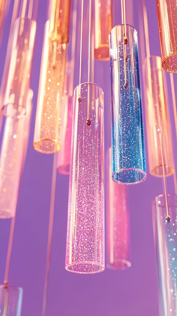 彩色玻璃管吊灯