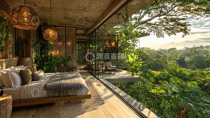 高清大图下载【趣麦麦图】丛林中的豪华卧室