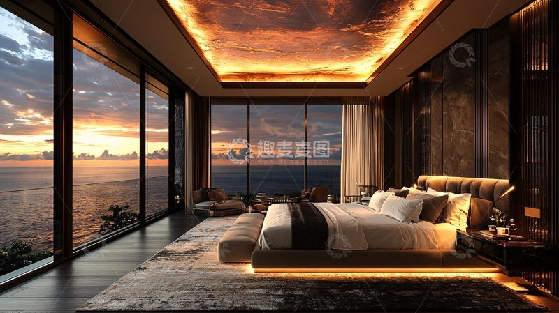 高清大图下载【趣麦麦图】海景卧室