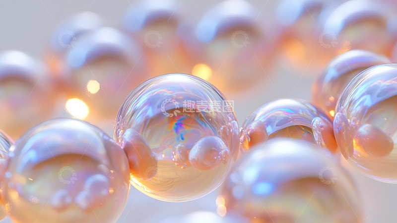 高清大图下载【趣麦麦图】粉色珍珠项链特写