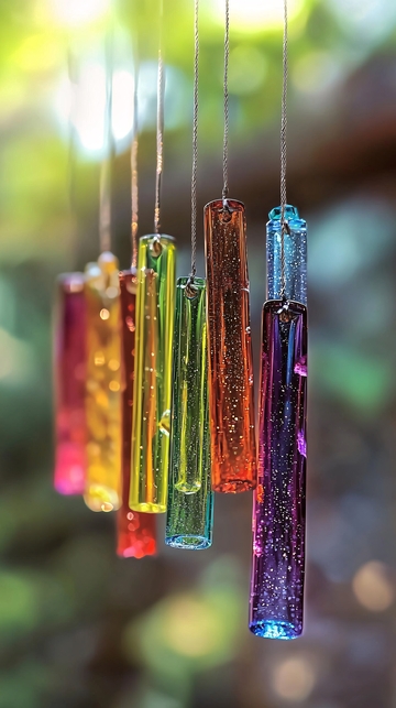 彩色玻璃管风铃