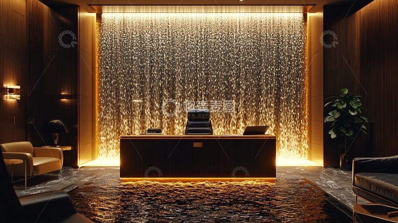 高清大图下载【趣麦麦图】豪华前台接待背景墙