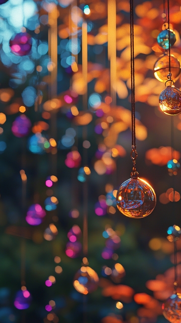 彩色玻璃球吊饰