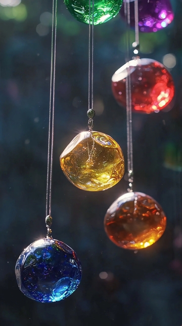 彩色玻璃球吊饰