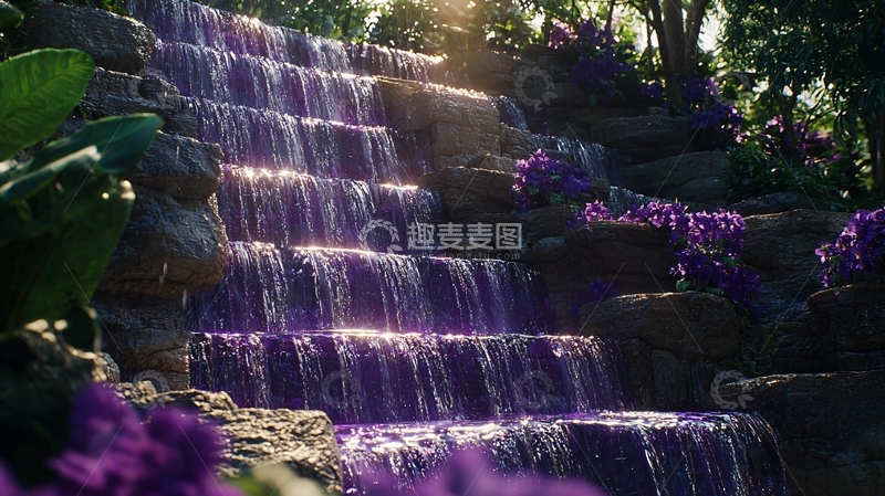 高清大图下载【趣麦麦图】紫色瀑布