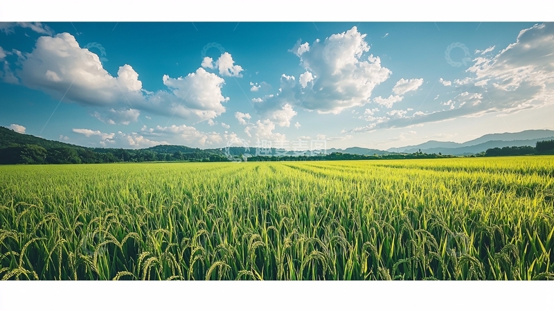 高清大图下载【趣麦麦图】碧绿广阔的麦田风光