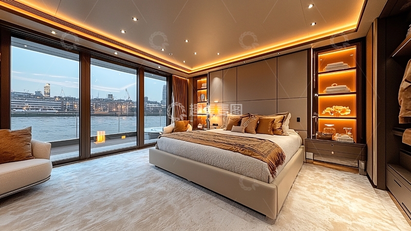 高清大图下载【趣麦麦图】豪华游艇卧室