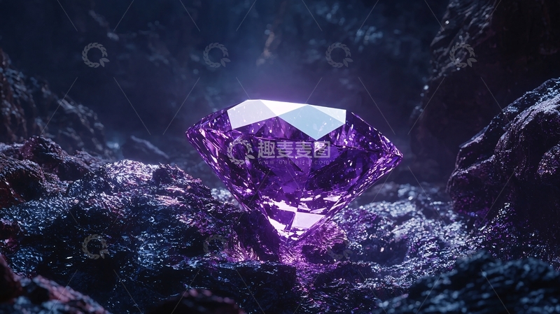 高清大图下载【趣麦麦图】暗紫色宝石