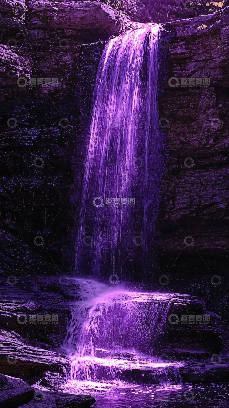 高清大图下载【趣麦麦图】紫色瀑布