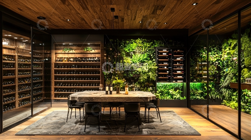 高清大图下载【趣麦麦图】豪华酒窖与垂直绿化墙