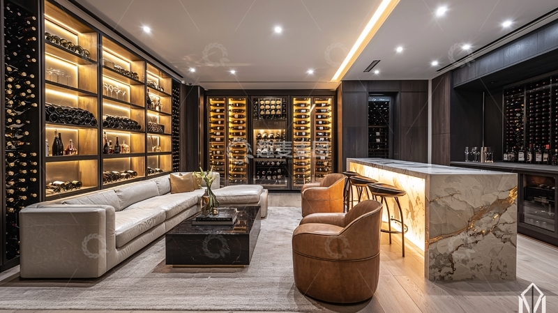 高清大图下载【趣麦麦图】豪华现代客厅酒窖