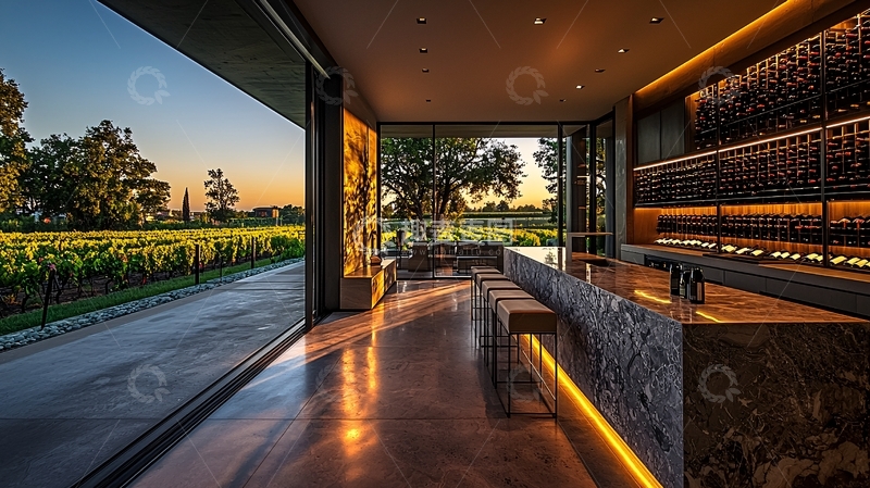 高清大图下载【趣麦麦图】酒庄内的现代酒吧
