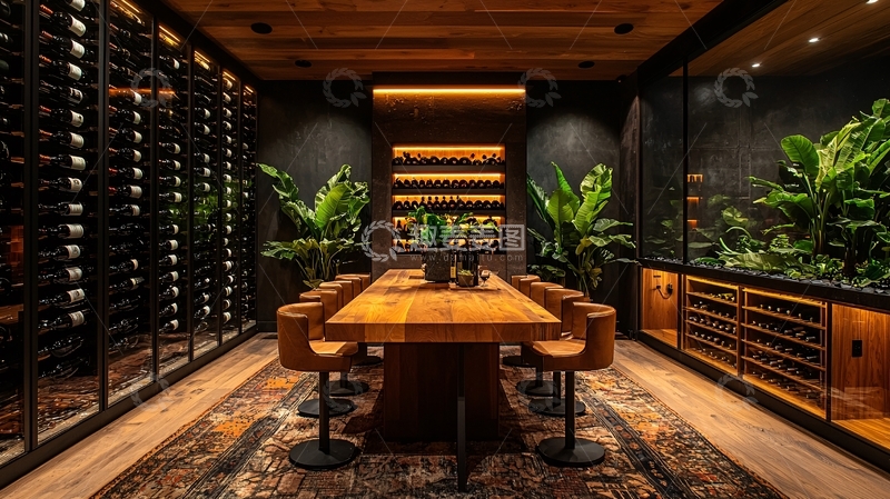 高清大图下载【趣麦麦图】豪华酒窖餐室