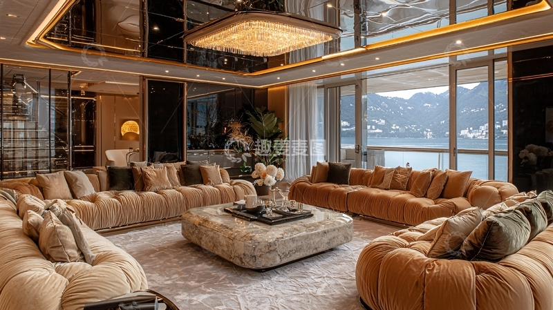 高清大图下载【趣麦麦图】豪华客厅全景