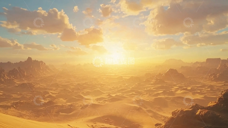 高清大图下载【趣麦麦图】沙漠日落