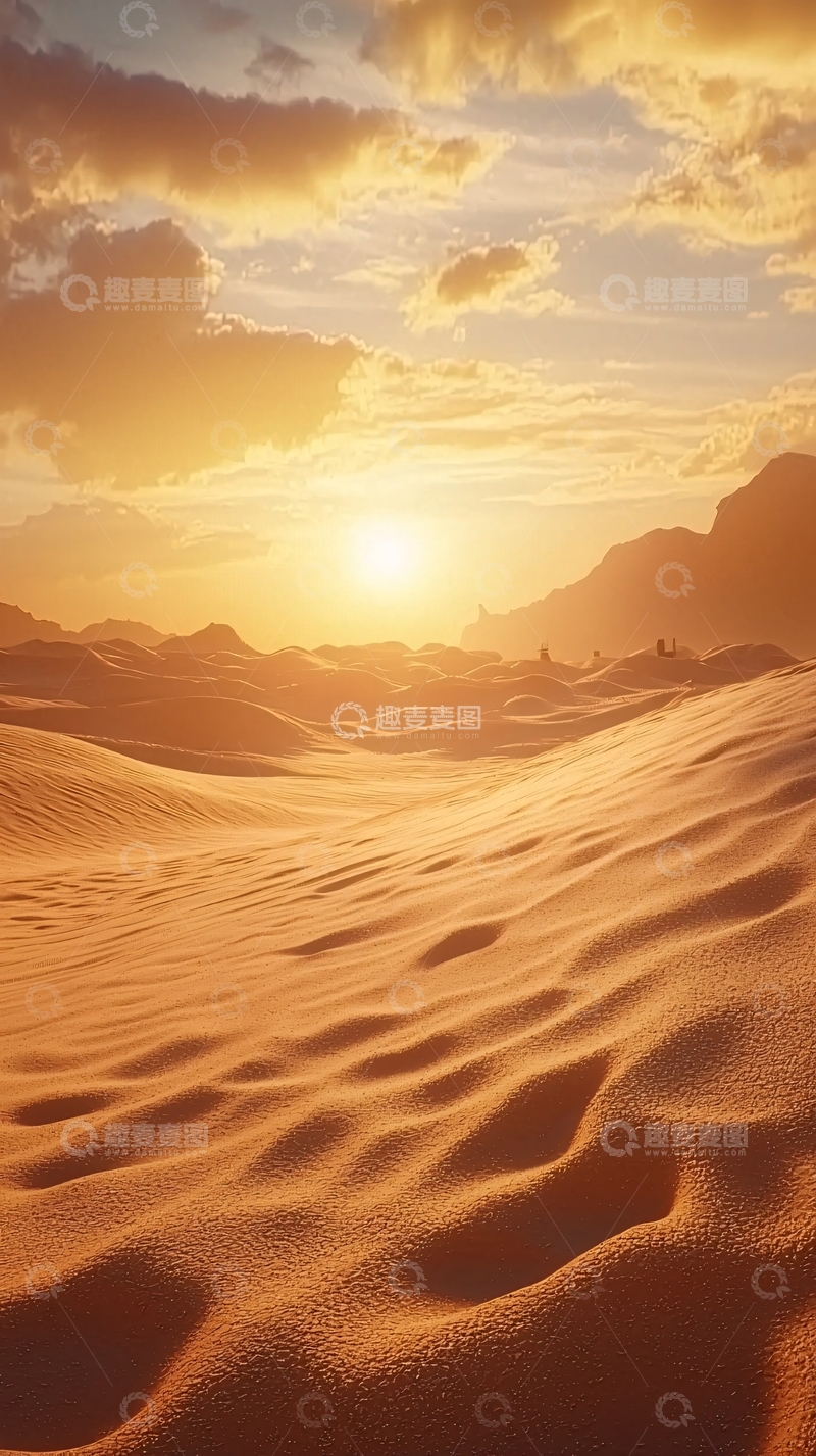 高清大图下载【趣麦麦图】沙漠日落