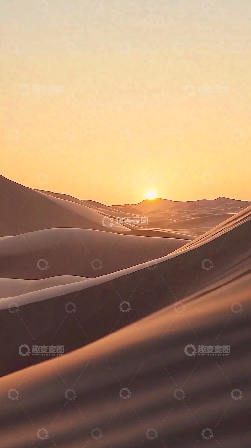 高清大图下载【趣麦麦图】沙漠日落