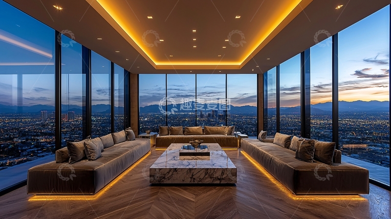 高清大图下载【趣麦麦图】现代高层住宅客厅