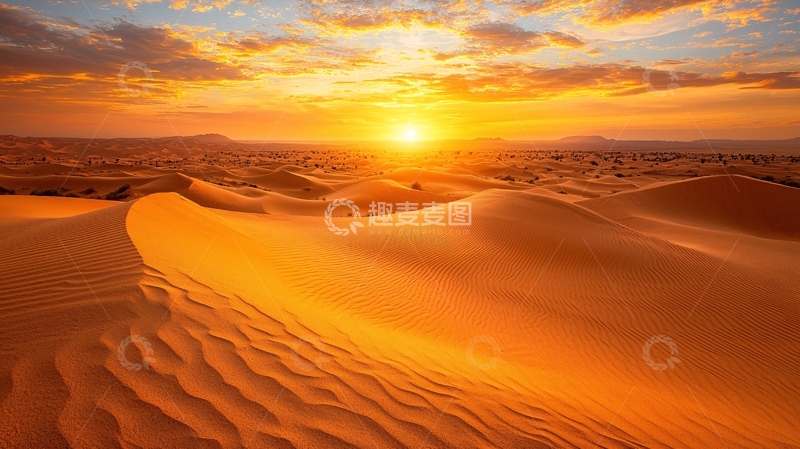 高清大图下载【趣麦麦图】沙漠日落