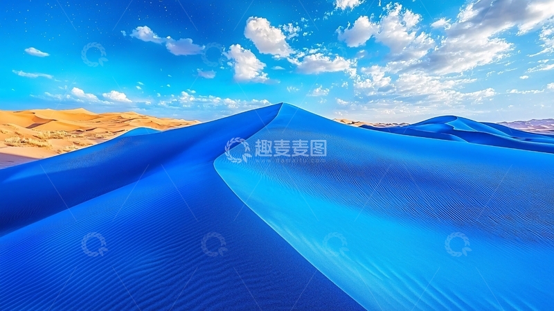 高清大图下载【趣麦麦图】蓝色的沙漠沙丘