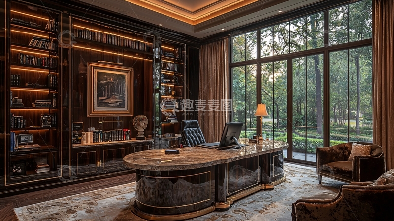 高清大图下载【趣麦麦图】奢华书房设计