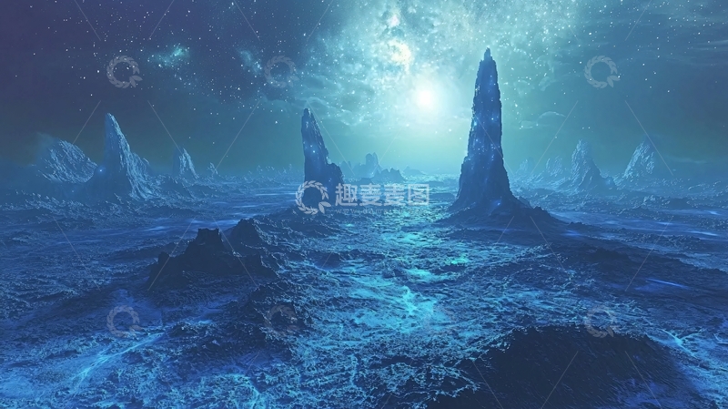 高清大图下载【趣麦麦图】冰冻星球奇幻景观