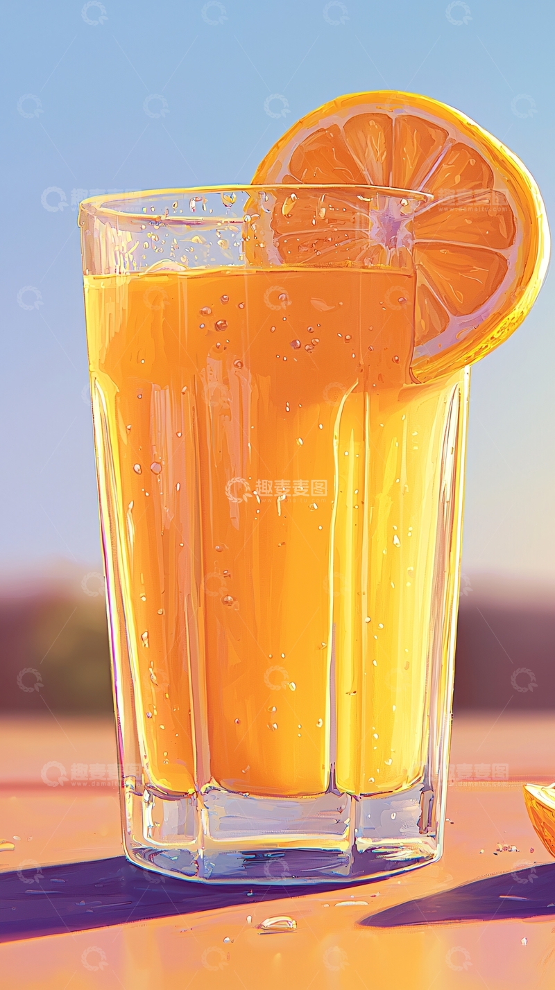 高清大图下载【趣麦麦图】一杯橙汁