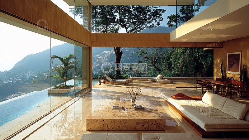 高清大图下载【趣麦麦图】奢华海景别墅内部景观