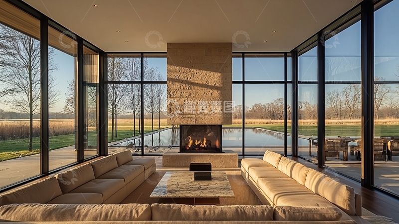 高清大图下载【趣麦麦图】现代简约客厅全景