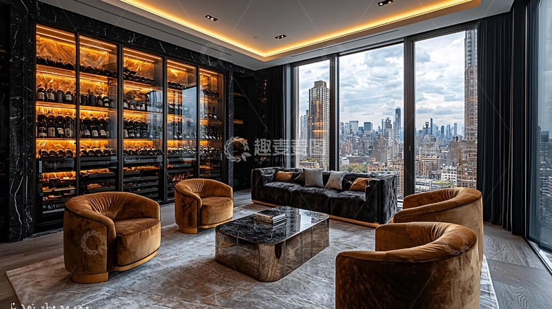 高清大图下载【趣麦麦图】高层公寓酒窖景观