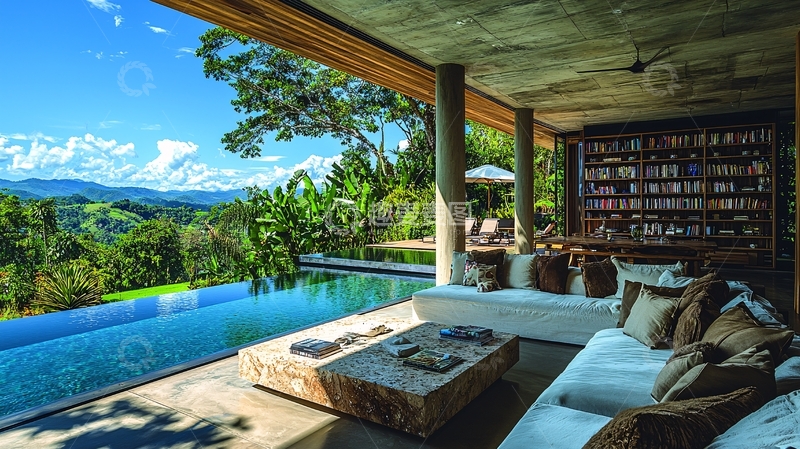 高清大图下载【趣麦麦图】山景泳池别墅