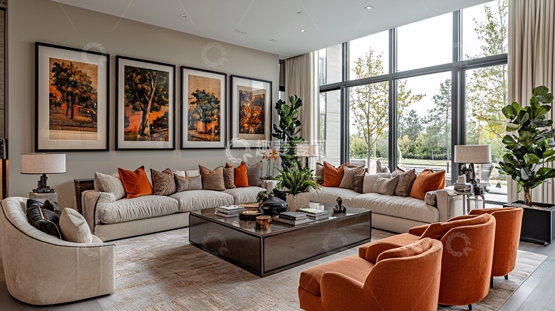高清大图下载【趣麦麦图】米色调客厅
