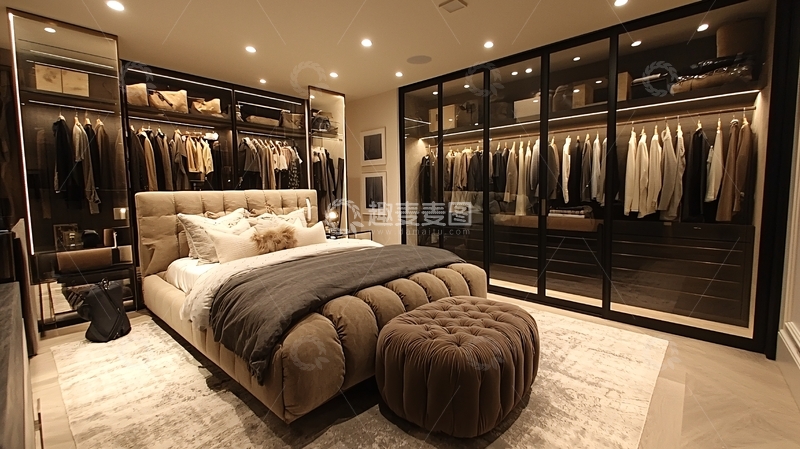 高清大图下载【趣麦麦图】豪华卧室配步入式衣帽间