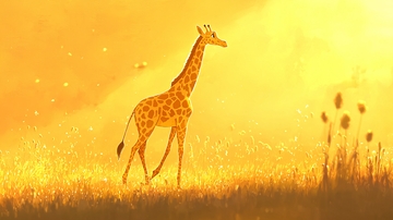 长颈鹿日出草原