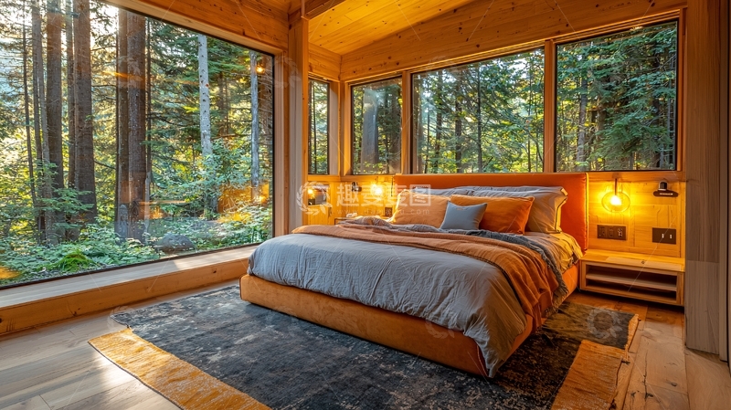 高清大图下载【趣麦麦图】森林环绕的卧室