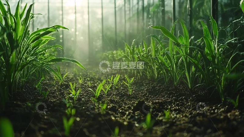 高清大图下载【趣麦麦图】清晨森林嫩芽