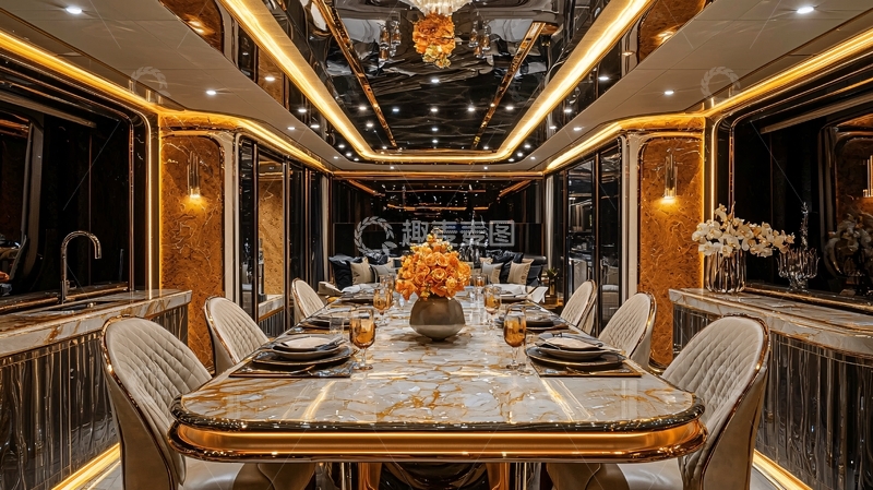 高清大图下载【趣麦麦图】豪华游艇餐厅