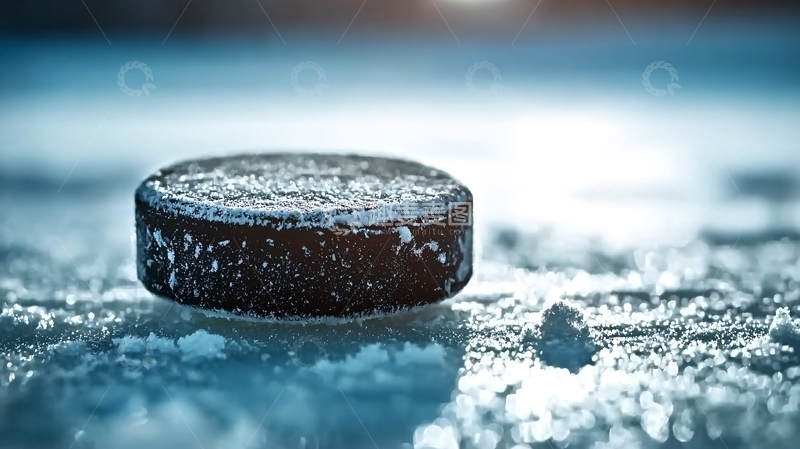 高清大图下载【趣麦麦图】冰面上磨损的冰球