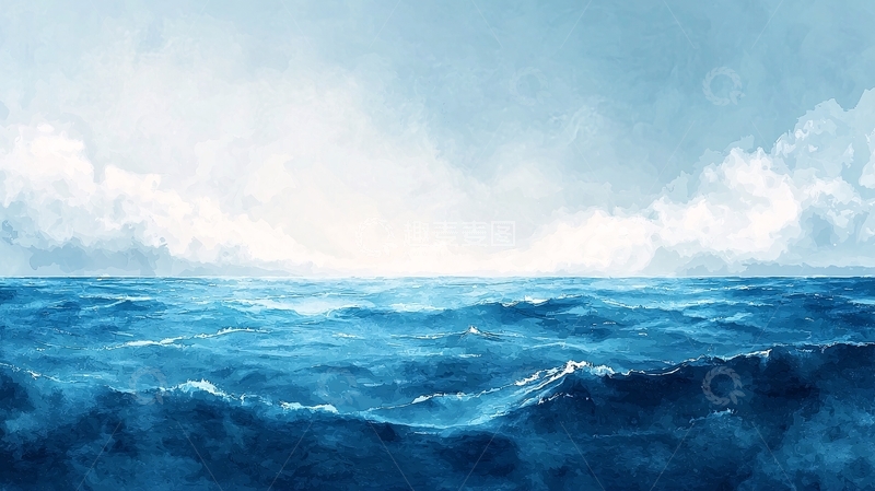 高清大图下载【趣麦麦图】海天一色水波荡漾