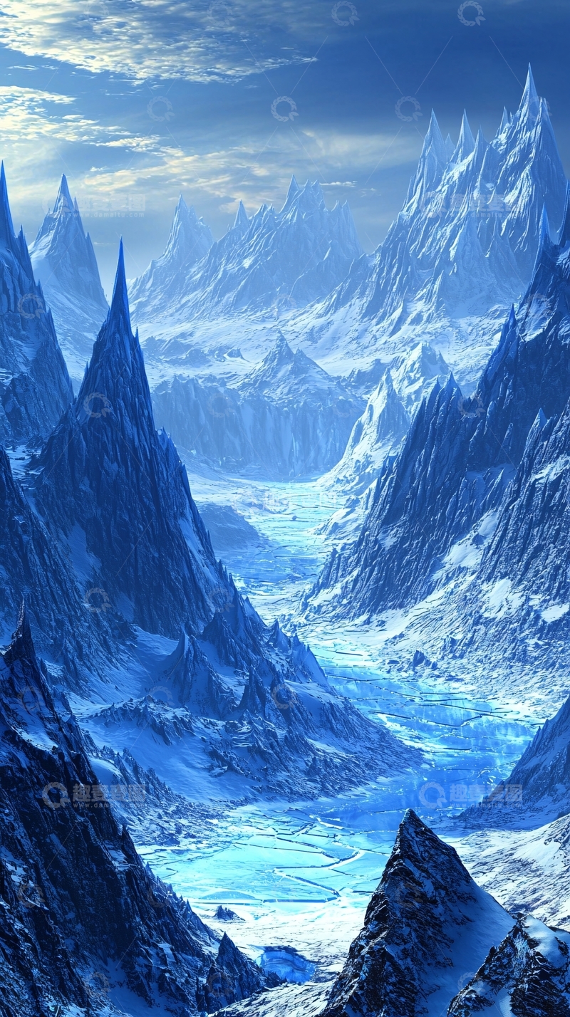 高清大图下载【趣麦麦图】冰雪奇幻山谷