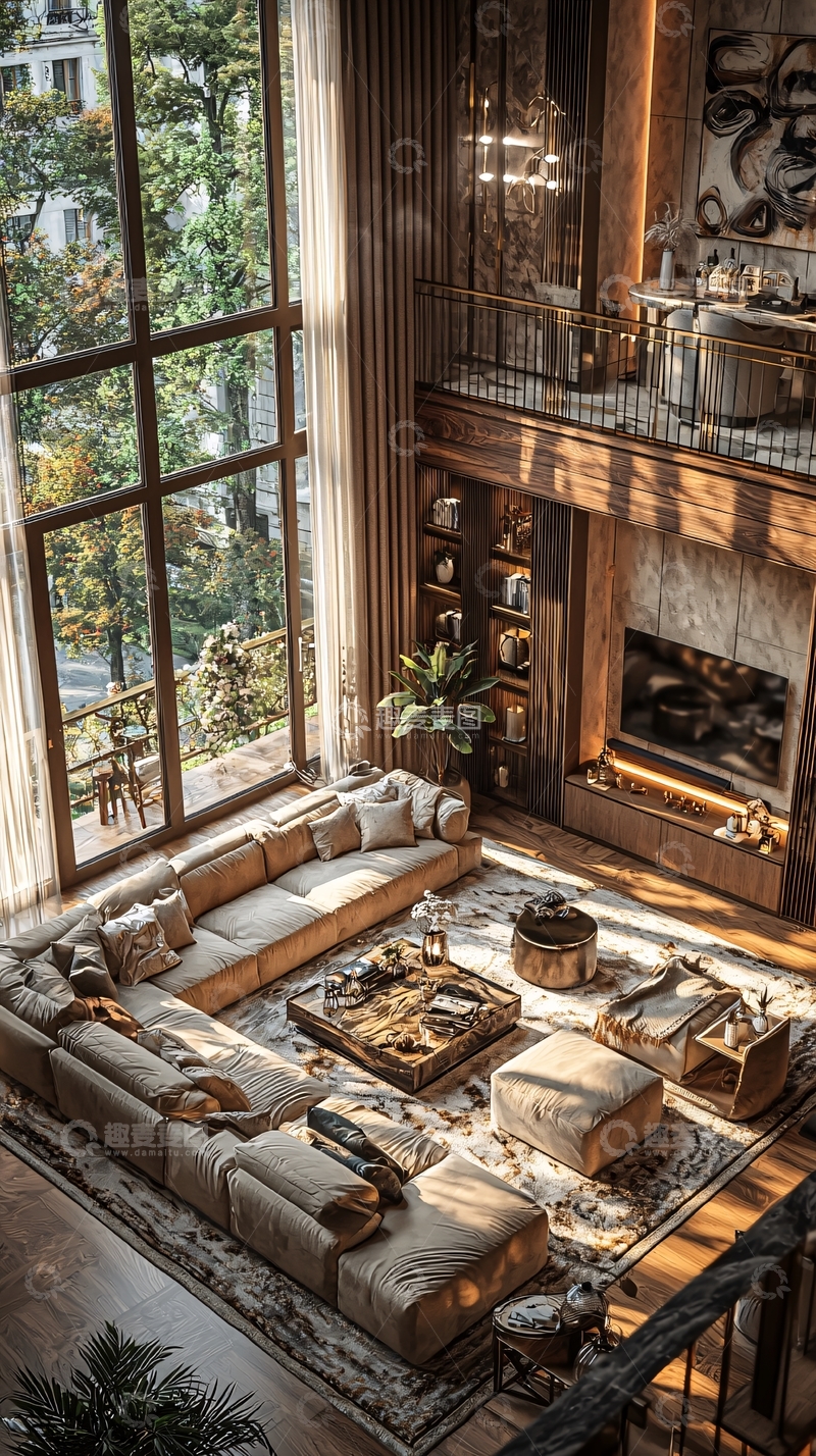 高清大图下载【趣麦麦图】落地窗大客厅