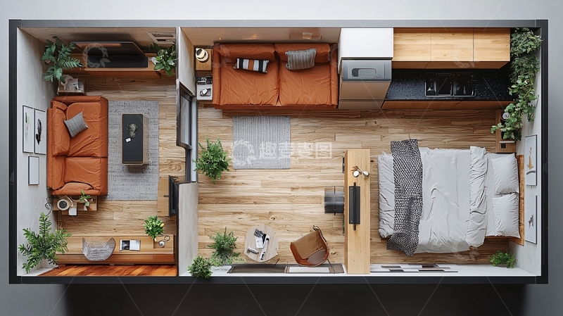 高清大图下载【趣麦麦图】迷你公寓鸟瞰图