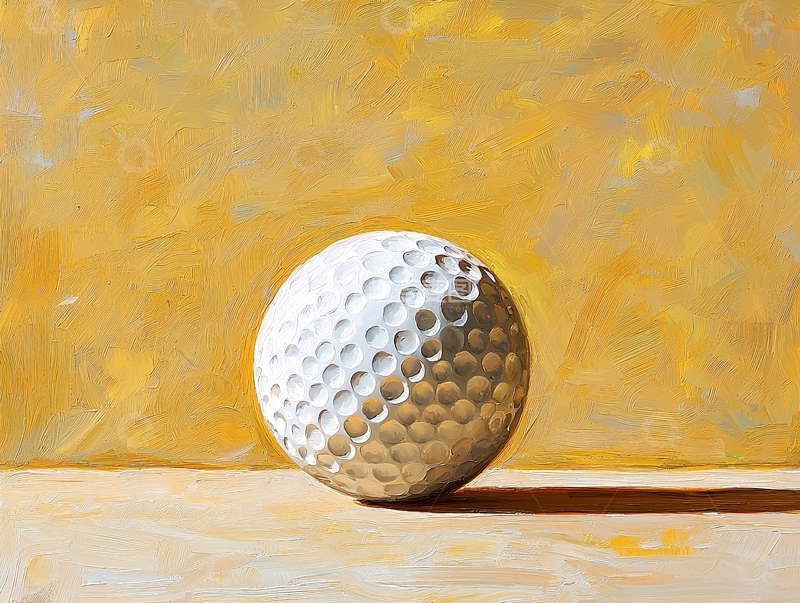 高清大图下载【趣麦麦图】高尔夫球静物油画